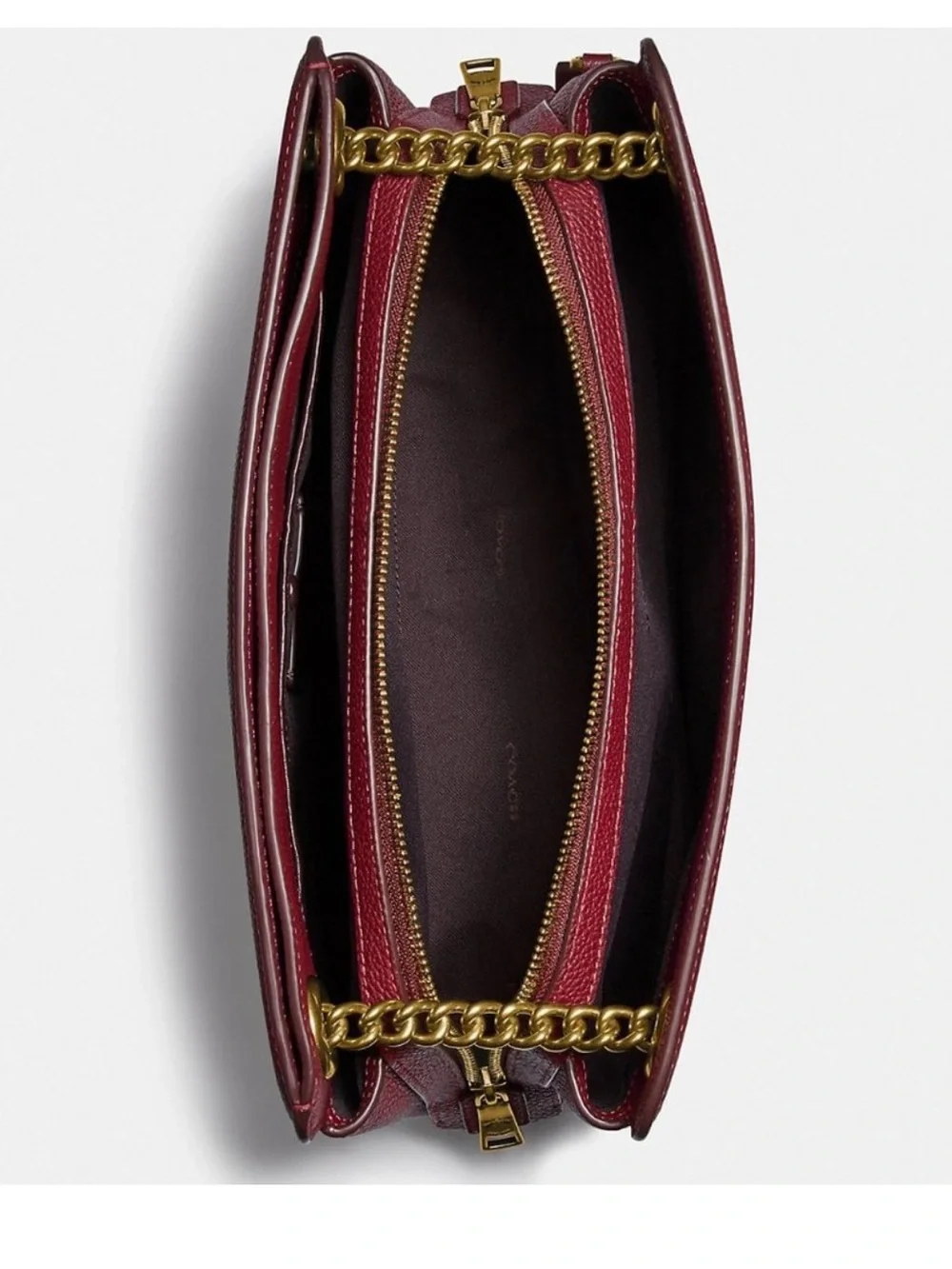 Coach Bryant Convertible Carryall In Brass/Deep Red - Picture 6 of 16